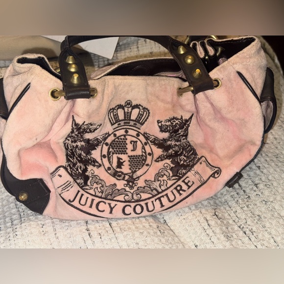 Juicy Couture Pink Shoulder Bag with Black Accents
